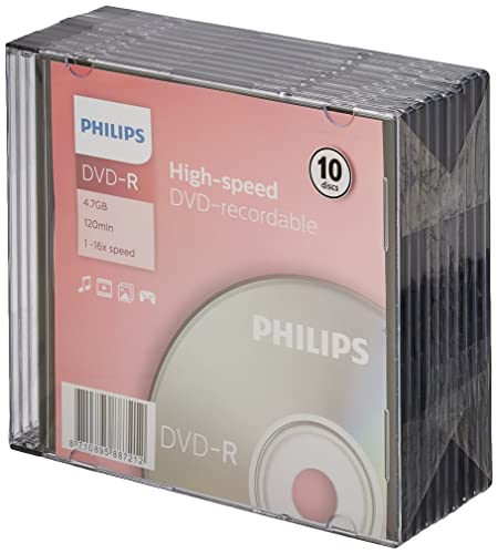 Philips Dvd-R 16X 120M 4 7Gb Slim Jb Cf.10