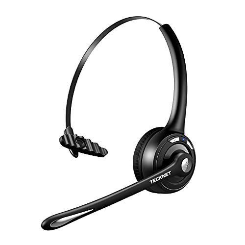 Tecknet Auricolare Bluetooth, Cuffie Wireless Ad Orecchio Con Microfono A Cancellazione Di Rumore Per Camionisti, Auricolare Senza Fili A Mano Libera