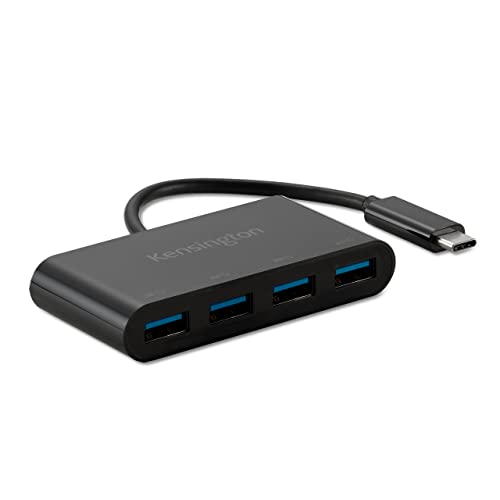 Kensington Ch1200 Hub Splitter Usb-C Da 10 Gbps A 4 Porte Ad Alta Velocità Per Collegare Fino A 4 Accessori Usb-A A Una Porta Usb-C, K33616Ww