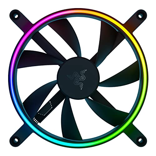 Razer Kunai Chroma Hydraulic Rgb Led Pwm Perform. Fan (140Mm)- Ventole Idrauliche Argb Pc (Silenziose, Potenti, Collega Fino A 8 Ventole, Supporto Con