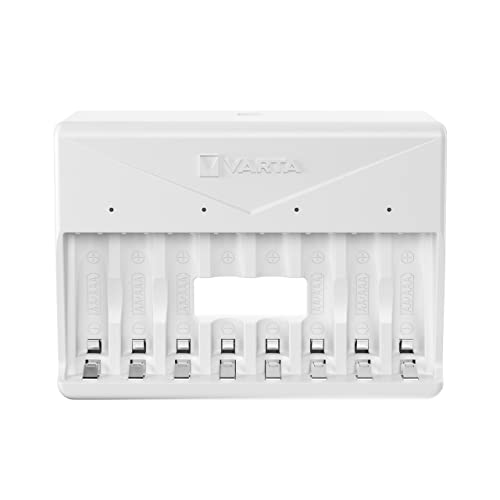 Varta Caricabatterie, Caricatore Batterie Per Aa/Aaa Ricaricabili, Fino A 8 Batterie Ricaricabili, Lcd Multi Charger+, Carica A Uno Slot, Non Attrezza
