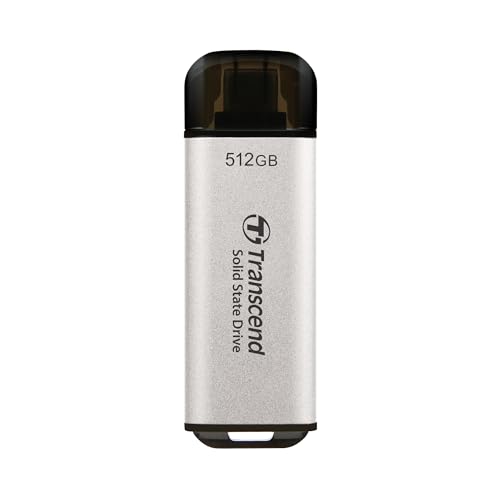 Transcend Ssd Portatile Esd300S 512Gb Usb Type-C 10 Gbit/S Ps4/Ps5 Compatibile, Argento – Ts512Gesd300S