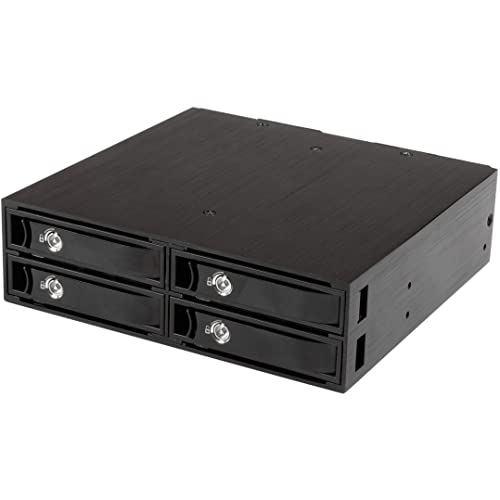 Startech.Com Backplane Mobile Per Rack Hot-Swap 5,25" A 4 Alloggiamenti Hdd Sata/Sas Da 2,5", 6 Gbps