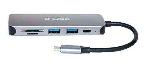 D-Link Dub-2325 Hub Usb-C 5 In 1 Con 2 Porte Usb 3.0, Porta Usb-C, Lettore Di Schede Sd/Microsd Per Pc, Macbook Pro, Macbook Air, Ipad Pro, Chromebook