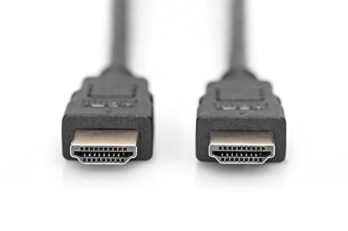 Digitus Cavo Di Collegamento Hdmi High Speed, Tipo A - 5.0 M - Ultra Hd 4K/30Hz - Compatibile Con Tv/Beamer/Monitor - Contatti Placcati Oro - Nero