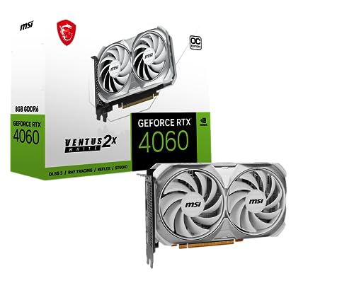 Msi Geforce Rtx 4060 Ventus 2X White 8G Oc Gaming Scheda Grafica – 8Gb Gddr6X, Pci Express Gen 4, 128-Bit, 3X Dp V 1.4A, Hdmi 2.1A (Supporta 4K E 8K H
