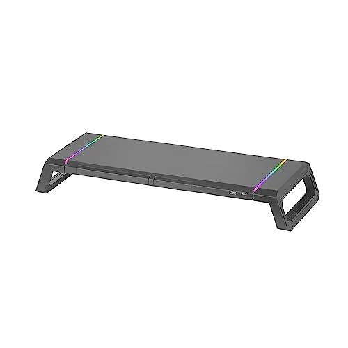 Mars Gaming Mgs-One Nero, Supporto Monitor Chroma Rgb, Dimensioni Regolabili, Supporto Smartphone E Tablet, Usb 2.0 Anteriore