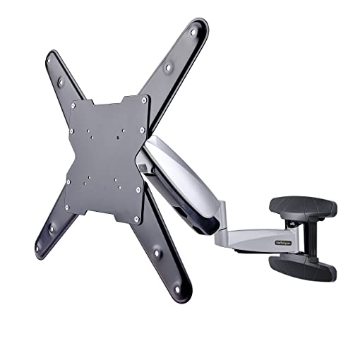Startech.Com Staffa Per Tv A Parete, Supporto Per Tv Vesa Orientabile, Braccio Per Display Da 23 A 55" Fino A 30 Kg, Porta Tv Sottile Da Parete Estens