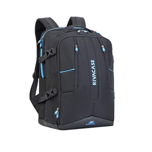 Rivacase 7860 Gaming Backpack 17.3" - Zaino Multiuso Per Computer Portatile Fino A 17.3", Nero