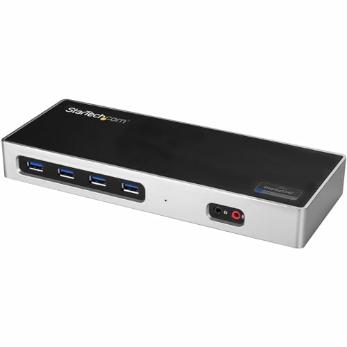 Startech.Com Dock Usb-C E Usb-A, Dock Doppio Monitor Displayport + Hdmi 4K 60Hz, Docking Station Ibrida Usb 3.0 Per Laptop Usb-C O Usb-A, 6X Usb Type-