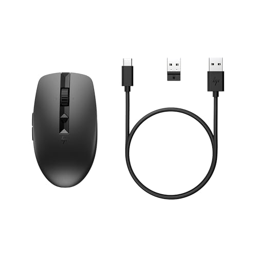 Hp 710 Mouse Silenzioso Ricaricabile, Autonomia Fino A 90 Giorni, Batterie Usb-C Ricaricabili, Connessione 2,4 Ghz E Bluetooth 5.3, 6 Pulsanti, Design