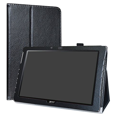 Liushan Acer Iconia One 10 B3-A40 Custodia, Slim Sottile Pieghevole Con Supporto In Piedi Caso Per 10.1" Acer Iconia One 10 B3-A40 Tablet,Nero
