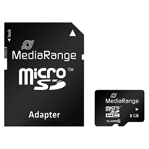 Mediarange 813018 Mr957 Scheda Di Memoria Microsdhc Classe 10 Da 8 Gb - Schede Di Memoria (8 Gb, Microsdhc, Classe 10, 15 Mb/S, Nero)