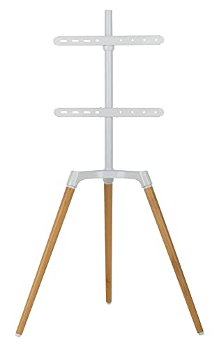 Joycraft Fls-4265 Treppiede Tv - Supporto Da Pavimento Tripod In Legno Per Schermi Da 32'' - 65'' Pollici Lcd/Led/Oled/Plasma - Regolabile In Altezza,