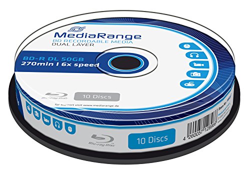 Mediarange Mr507 - Blu-Ray Disc Bd-R Dl 50Gb, Confezione Da 10