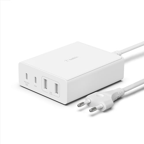 Belkin Stazione Di Ricarica Multi Dispositivo Usb Gan Da 108 W, Hub Da Tavolo Per Ricarica Rapida, 2 Usb Type-C, 2 Usb-A Per Iphone 15, Macbook, Pro, 