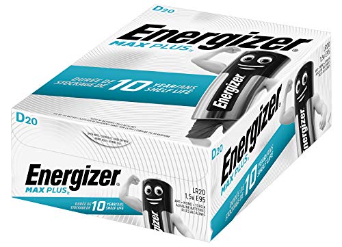 Energizer Max Plus (D) Batterie Alcaline - Confezione Da 20