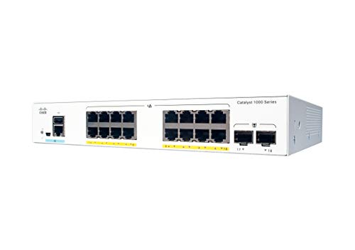 Cisco Catalyst 1000-16P-2G-L Switch Di Rete A 16 Porte Poe+ Gigabit Ethernet, Budget Poe 120 W, 2 Porte Uplink Sfp Da 1G, Garanzia Limitata A Vita Con
