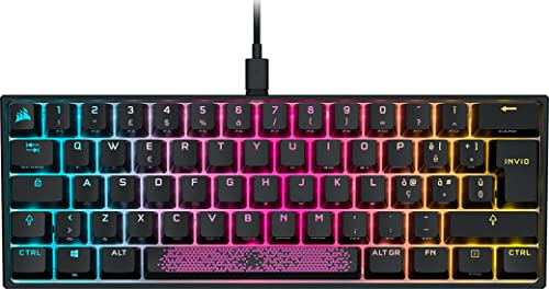 Corsair K65 Rgb Mini 60% Tastiera Meccanica Da Gioco Con Cavo - Interruttori Cherry Mx Red - Keycaps A Doppio Scatto Pbt - Compatibile Con Icue - Qwer