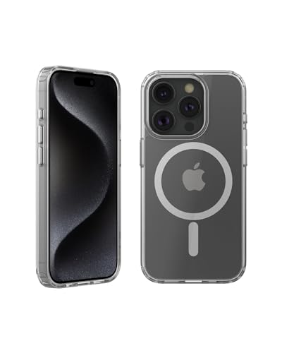 Belkin Sheerforce Custodia Per Iphone 15 Pro Con Magsafe, Cover Magnetica Per Iphone 15 Pro, Custodia Trasparente, Rivestimento Antimicrobico E Bumper