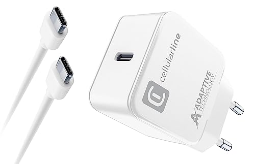 Cellularline - Usb-C Charger Kit 15W Per Samsung - Kit Caricabatteria Da Rete + Cavo Usb-C To Usb-C Da 100 Cm - Nero