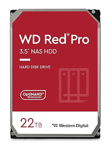 Wd Red Pro 22Tb Per Nas Hard Disk Interno Da 3.5”, 7200 Rpm Class, Sata 6 Gb/S, Cmr, Cache Da 512 Mb, Garanzia 5 Anni