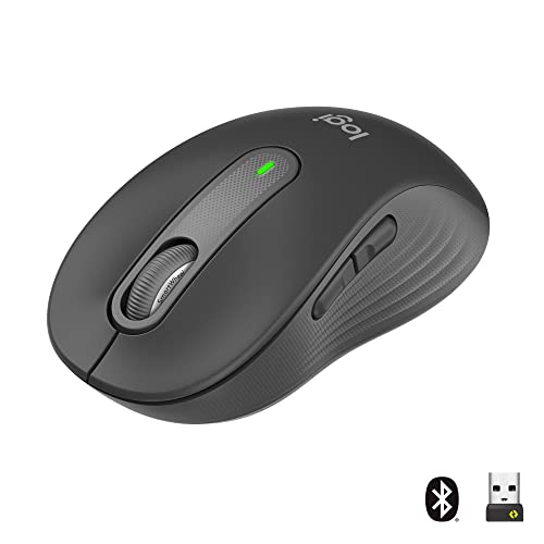 Logitech Signature M650 L For Business, Mouse Wireless Per Mani Grandi, Logi Bolt, Bluetooth, Smartwheel - Grigio