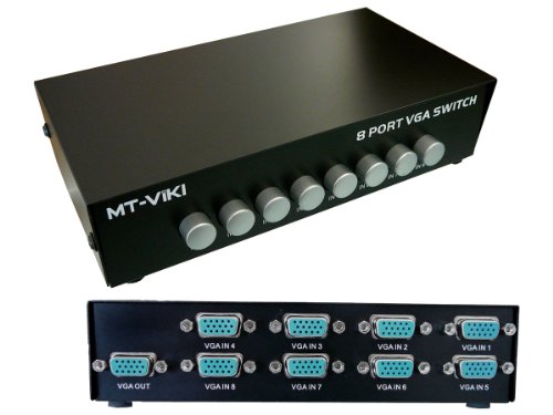Kalea-Informatique Commutatore Video 8 + Box Di Condivisione Vga A 1 Porta, Commutazione Di 8 Ingressi Su 1 Uscita O Di 1 Ingresso Su 8 Uscite