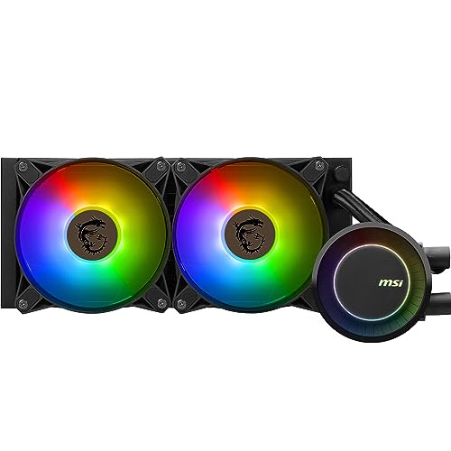 Msi Mag Coreliquid E240 Aio Cpu Liquid Cooler - Piastra Di Raffreddamento In Rame, Argb Blockhead & Ventole Fdb, Water Block A 2 Camere, Radiatore Spl