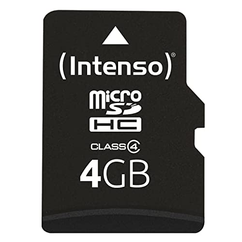 Intenso Scheda Di Memoria Microsdhc Memory Card Da 4 Gb, Class 4 (Con Adattatore Sd)