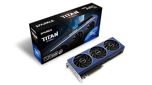 Sparkle Scheda Grafica Intel Arc A750 Titan Oc Edition Ddr6 Hdmi 2200Mhz 8Gb Tripla Ventola - Blu