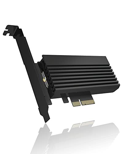 Icy Box Scheda Pci Express, Adattatore M.2 Nvme Ssd A Pcie 4.0, Dissipatore Di Calore, Illuminazione Led, Chiave M, 2230, 2242, 2260, 2280, Ib-Pci214M