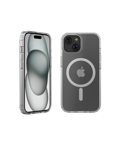 Belkin Sheerforce Custodia Per Iphone 15 Plus Con Magsafe, Cover Magnetica Per Iphone 15 Plus, Custodia Trasparente, Rivestimento Antimicrobico E Bump