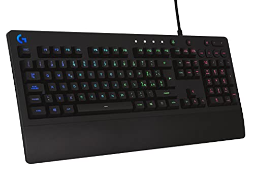Logitech G213 Prodigy Gaming Keyboard, Rgb Lightsync Backlit Keys, Spill-Resistant, Customizable Keys, Dedicated Multi-Media Keys, Azerty French Layou