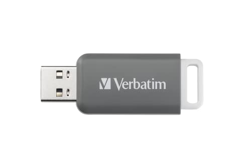 Verbatim Databar - Chiavetta Usb Compatta Con Memoria Dati Da 128 Gb, Chiavetta Usb 2.0 Portatile, Colore Grigio, Ideale Per Laptop, Pc E Notebook