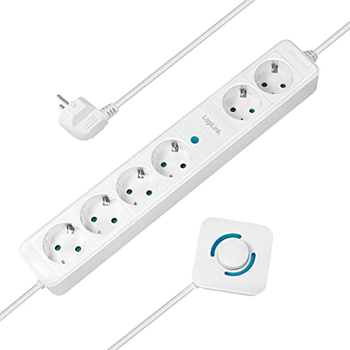 Logilink Lps271 - Ciabatta Elettrica A 6 Prese, Di Cui 4 Con Interruttore A Pedale, 6 X Cee 7/3, 1,5 M, Bianco
