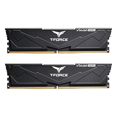 Teamgroup T-Force Vulcan Ddr5 32Gb Kit (2X16Gb) 5600Mhz (Pc5-44800) Cl36 Desktop Memory Module Ram (Black) For Z690- Flbd532G5600Hc36Bdc01