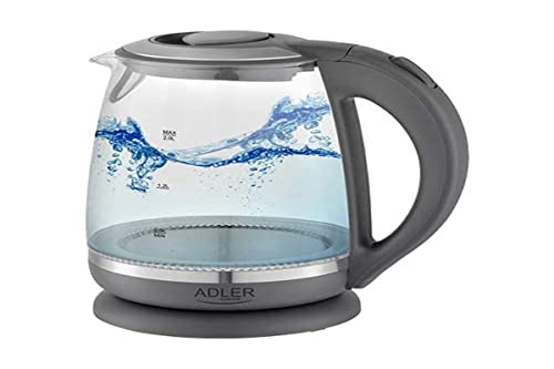 Adler Hervidor De Agua 1286 2 L Gris, Transparente 2200 W