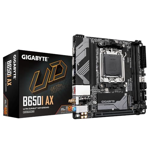 Gigabyte Scheda Madre B650I Ax - Supporta Cpu Amd Am5, 5+2+1 Fasi Vrm Digitale, Fino A 6400 Mhz Ddr5 (Oc), 1Xpcie 4.0 M.2, Wi-Fi 6E, 2.5Gbe Lan, Usb 3