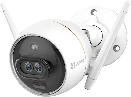 Ezviz C3X Telecamera Wi-Fi Esterno 1080P Videocamera Sorveglianza Esterno Wifi Con Visione Notturna A Colori, Due Obiettivi Intelligenti, Rilevamento 