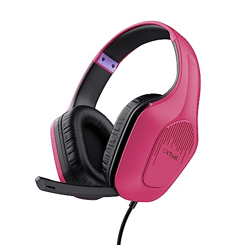 Trust Gaming Gxt 415P Zirox Cuffie Gaming Leggere Con Driver Da 50 Mm Per Pc, Xbox, Ps4, Ps5, Switch, Mobile, Jack Audio 3.5 Mm, Cavo 2M, Cuffie Con M