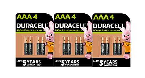 12X Duracell Aaa Ricaricabili 900 Mah (3 Blister Da 4 Batterie)12 Pile Ministilo Ricaricabili