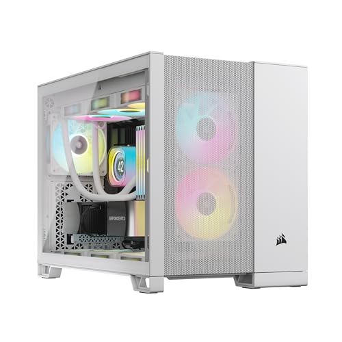 Corsair 2500D Airflow Matx Pc Case - Nessuna Ventola Inclusa - Design A Doppia Camera - Ampia Flessibilità Di Raffreddamento - Compatibile Con Schede