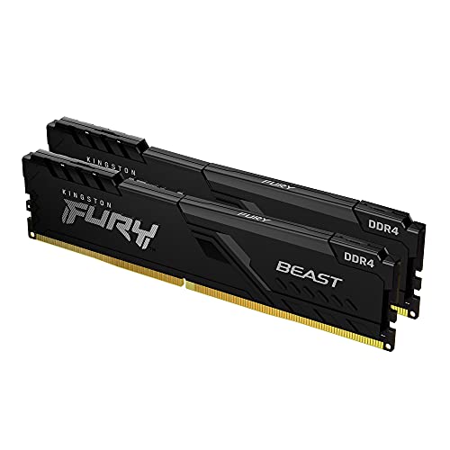 Kingston Fury Beast 8Gb (2X4Gb) 3200Mhz Ddr4 Cl16 Memoria Gaming Kit Per Computer Fissi Kit Da 2, Nero