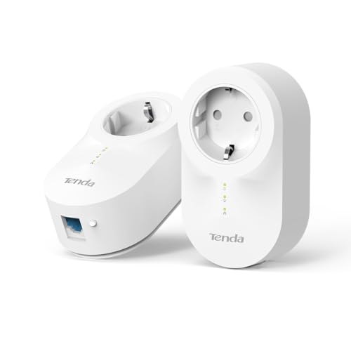 Tenda Ph6 Kit Powerline, Av1000 Mbps Su Powerline, 1 Porta Gigabit Ethernet, Plug And Play, Home Plug Av2, Modalità Risparmio Energetico Con Presa Di 