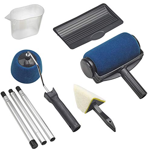 Rodillo Pintar Con Deposito Y Mango Extensible Kit 6 Piezas
