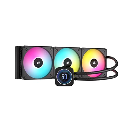 Corsair Icue H170I Elite Lcd Xt Dissipatore A Liquido Per Cpu - Schermo Lcd Ips - Tre Ventole Af140 Rgb Elite - Radiatore Di 420 Mm - Adatto Per Intel