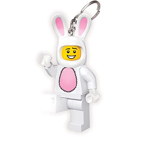 Lego Iconic Bunny Suit Guy Keychain Light - Figura Alta 3 Pollici (Ke73H), Bianco