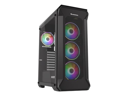 Genesis Irid 505 Argb Pc Case. Midi Tower. 2Xusb 3.0. 2Xusb 2.0. 2X Jack. Black
