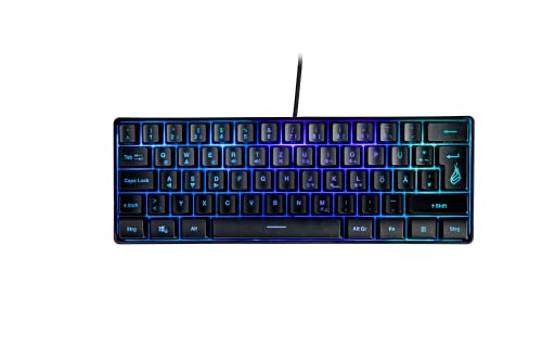 Surefire Kingpin X1 60% Gaming Tastiera German, Gaming Multimedia Keyboard Piccola E Mobile, Tastiera Rgb Con Illuminazione, 25 Tasti Anti-Ghosting, L